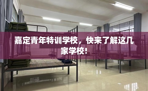 嘉定青年特训学校，快来了解这几家学校!