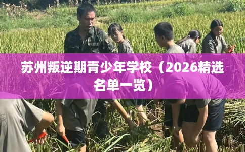 苏州叛逆期青少年学校（2026精选名单一览）