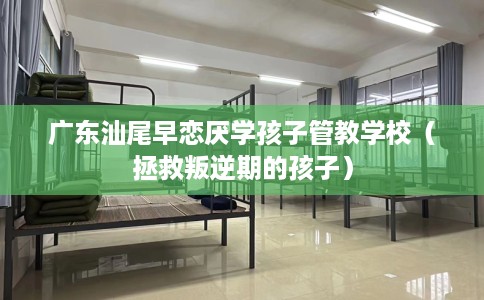 广东汕尾早恋厌学孩子管教学校（拯救叛逆期的孩子）