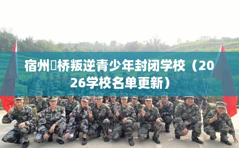 宿州埇桥叛逆青少年封闭学校（2026学校名单更新）