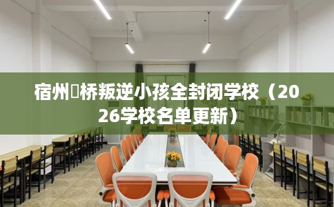 宿州埇桥叛逆小孩全封闭学校（2026学校名单更新）