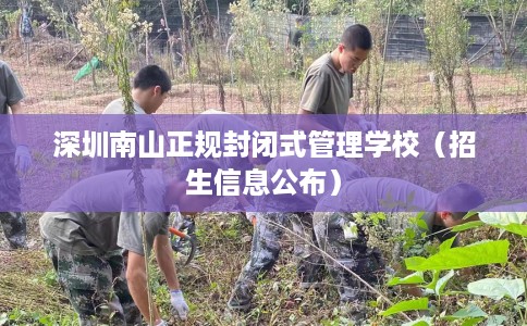 深圳南山正规封闭式管理学校（招生信息公布）