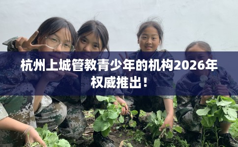 杭州上城管教青少年的机构2026年权威推出！