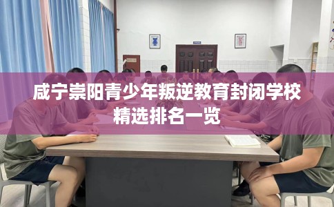 咸宁崇阳青少年叛逆教育封闭学校精选排名一览