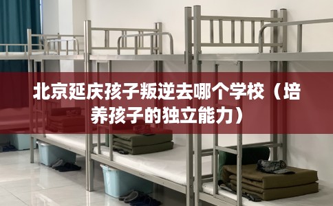 北京延庆孩子叛逆去哪个学校（培养孩子的独立能力）