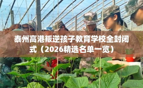 泰州高港叛逆孩子教育学校全封闭式（2026精选名单一览）
