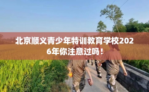 北京顺义青少年特训教育学校2026年你注意过吗！