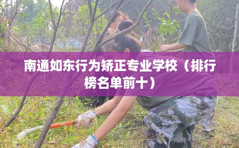 南通如东行为矫正专业学校（排行榜名单前十）