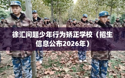 徐汇问题少年行为矫正学校（招生信息公布2026年）