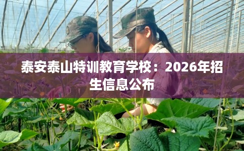 泰安泰山特训教育学校:2026年招生信息公布 泰安泰山特训教育学校:2026年招生信息公布