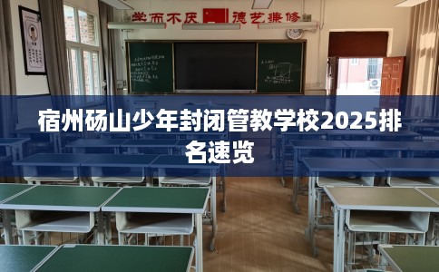 宿州砀山少年封闭管教学校2025排名速览