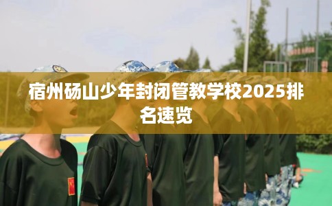 宿州砀山少年封闭管教学校2025排名速览