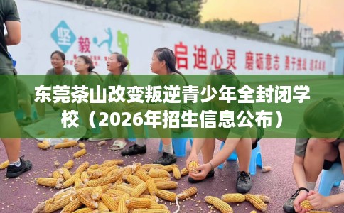 东莞茶山改变叛逆青少年全封闭学校（2026年招生信息公布）