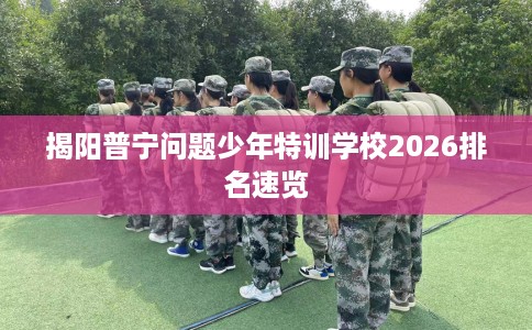 揭阳普宁问题少年特训学校2026排名速览