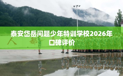 泰安岱岳问题少年特训学校2026年口碑评价