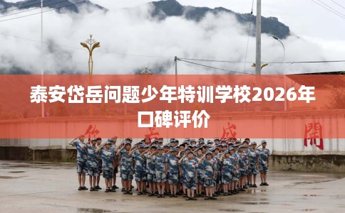 泰安岱岳问题少年特训学校2026年口碑评价
