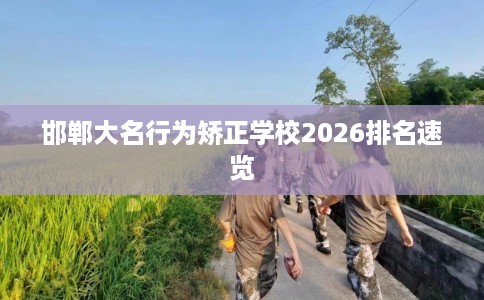 邯郸大名行为矫正学校2026排名速览