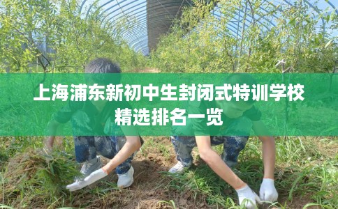 上海浦东新初中生封闭式特训学校精选排名一览