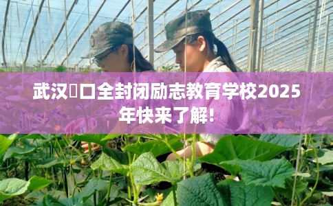 武汉硚口全封闭励志教育学校2025年快来了解!