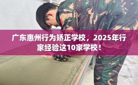 广东惠州行为矫正学校，2025年行家经验这10家学校！