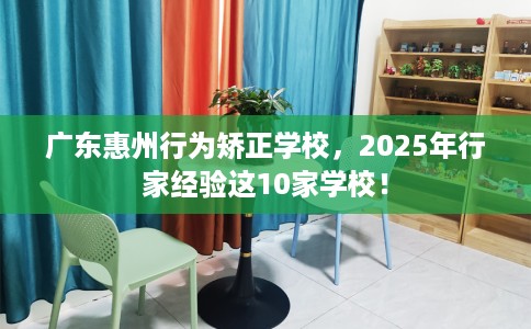 广东惠州行为矫正学校，2025年行家经验这10家学校！