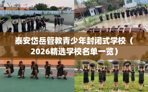 泰安岱岳管教青少年封闭式学校（2026精选学校名单一览）