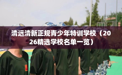 清远清新正规青少年特训学校（2026精选学校名单一览）