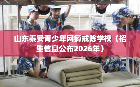 山东泰安青少年网瘾戒除学校（招生信息公布2026年）