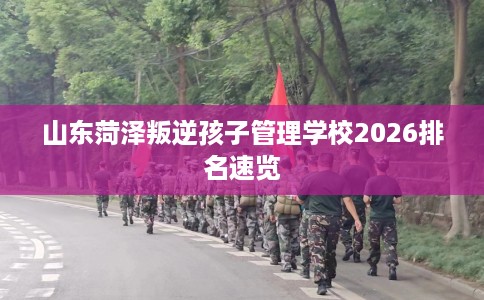 山东菏泽叛逆孩子管理学校2026排名速览