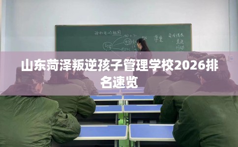 山东菏泽叛逆孩子管理学校2026排名速览