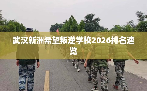 武汉新洲希望叛逆学校2026排名速览