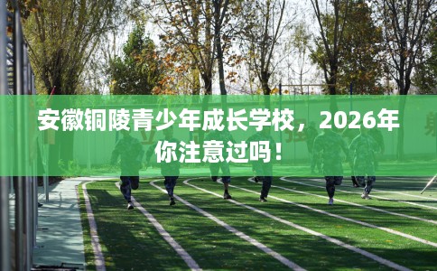 安徽铜陵青少年成长学校，2026年你注意过吗！
