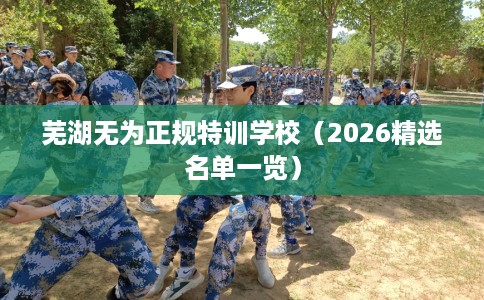 芜湖无为正规特训学校（2026精选名单一览）