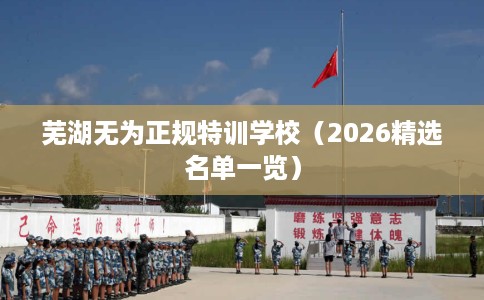 芜湖无为正规特训学校（2026精选名单一览）