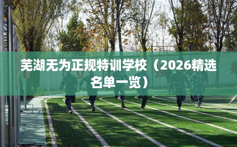 芜湖无为正规特训学校（2026精选名单一览）