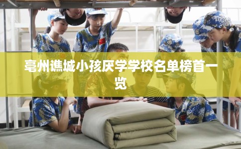 亳州谯城小孩厌学学校名单榜首一览
