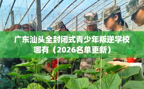 广东汕头全封闭式青少年叛逆学校哪有（2026名单更新）