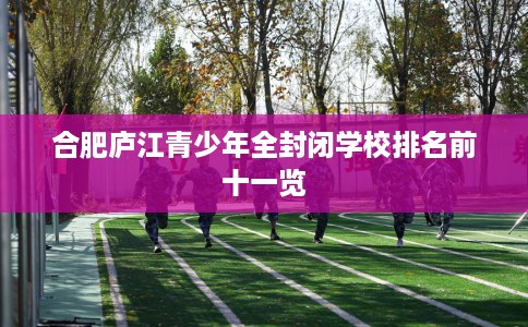 合肥庐江青少年全封闭学校排名前十一览