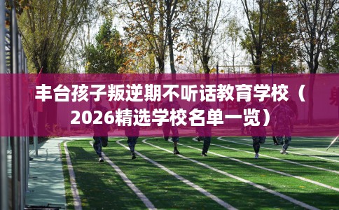丰台孩子叛逆期不听话教育学校（2026精选学校名单一览）