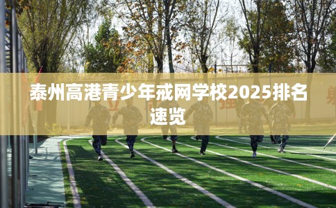 泰州高港青少年戒网学校2025排名速览