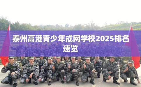泰州高港青少年戒网学校2025排名速览