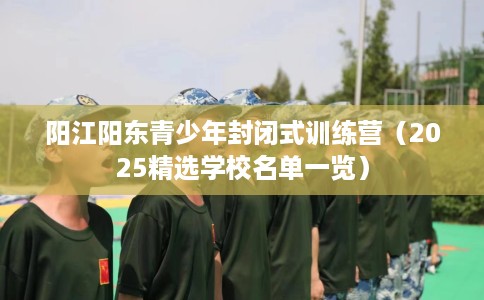阳江阳东青少年封闭式训练营（2025精选学校名单一览）