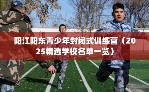 阳江阳东青少年封闭式训练营（2025精选学校名单一览）