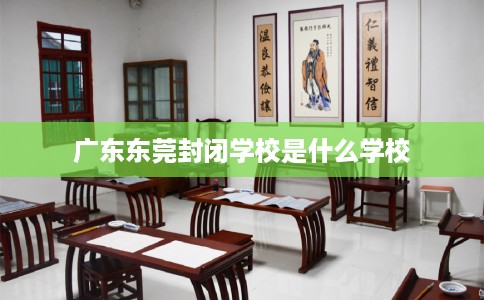 广东东莞封闭学校是什么学校