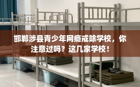 邯郸涉县青少年网瘾戒除学校，你注意过吗？这几家学校！