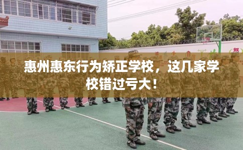 惠州惠东行为矫正学校，这几家学校错过亏大！