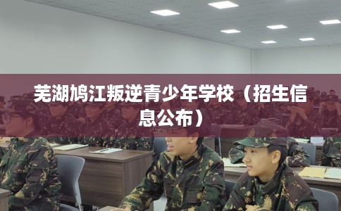 芜湖鸠江叛逆青少年学校（招生信息公布）