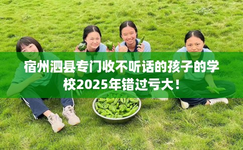 宿州泗县专门收不听话的孩子的学校2025年错过亏大！