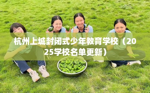 杭州上城封闭式少年教育学校（2025学校名单更新）