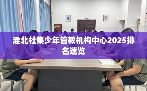 淮北杜集少年管教机构中心2025排名速览